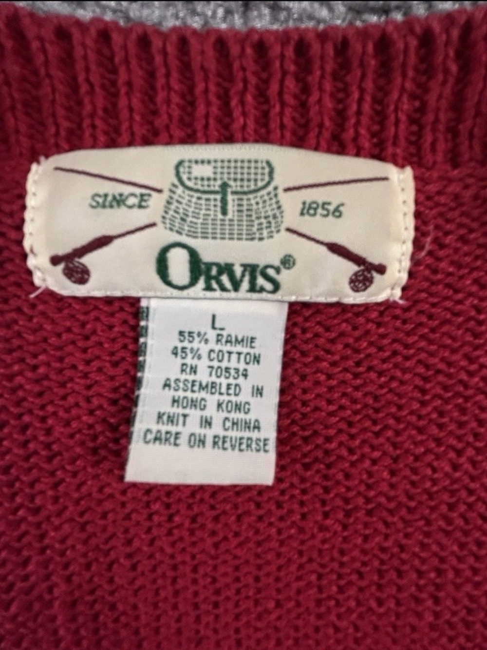Orvis Sweater Vest L Embroidered Floral Ramie Hong Kong Granny Cottage Vtg 90s - Picture 5 of 8